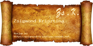 Zsigmond Krisztina névjegykártya
