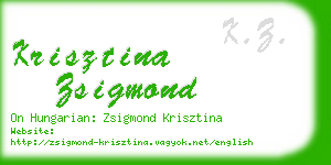 krisztina zsigmond business card